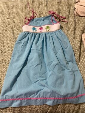 Girls' Light Blue Octopus smocked Sundress